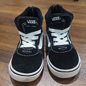 Vans Kids Black and White High-Top Sneakers